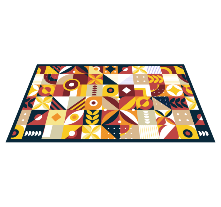 Lively compositions tile vinyl carpet - TenStickers