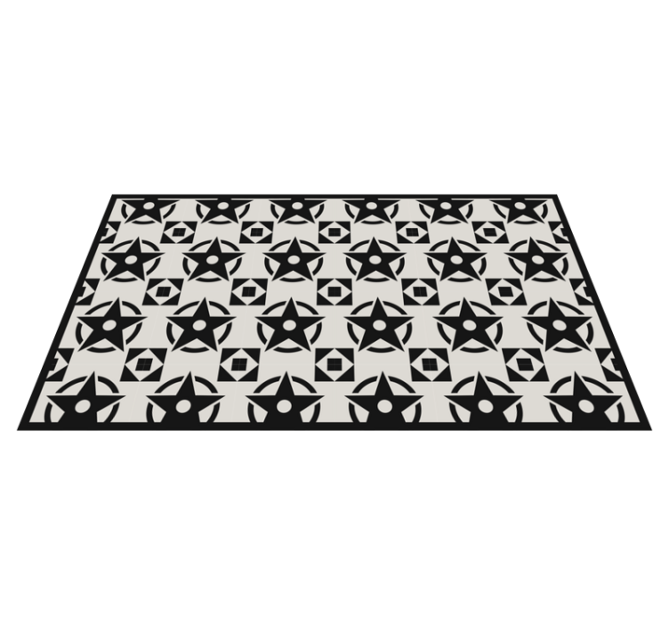 Black star pattern modern vinyl carpet - TenStickers