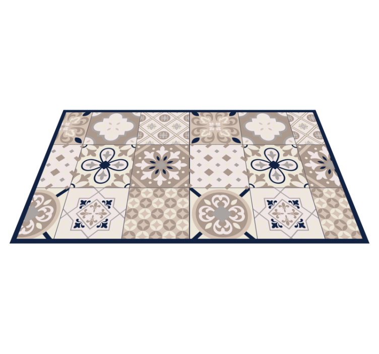 Beige elegant design tile vinyl carpet - TenStickers
