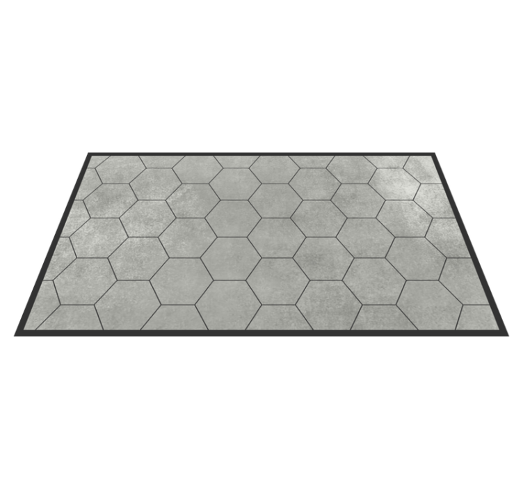 Grey stone texture hexagons  tile carpet - TenStickers