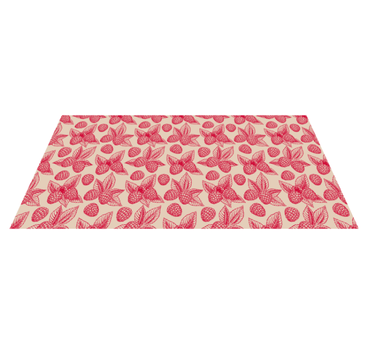 Raspberry leaf pattern kitchen vinyl carpet - TenStickers