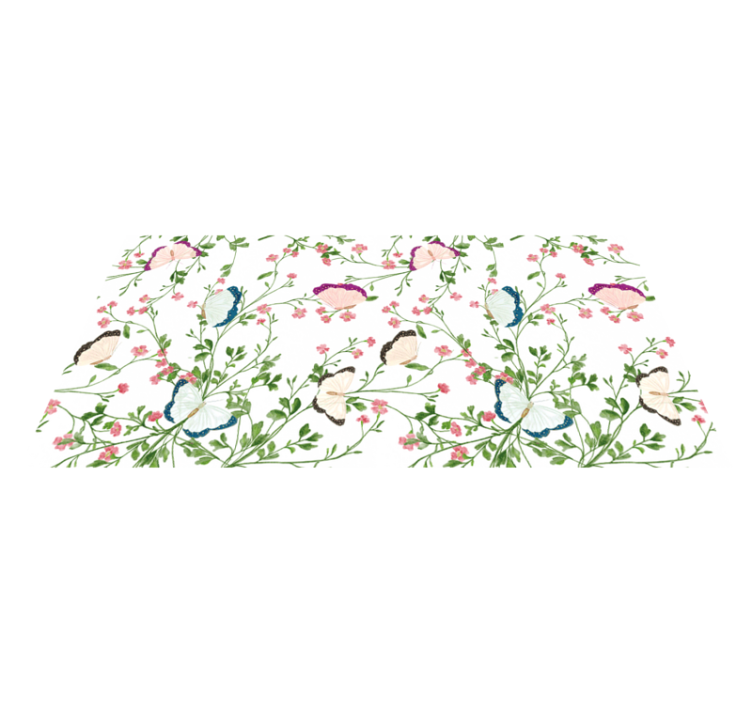 Butterfly Pattern floral vinyl carpet - TenStickers