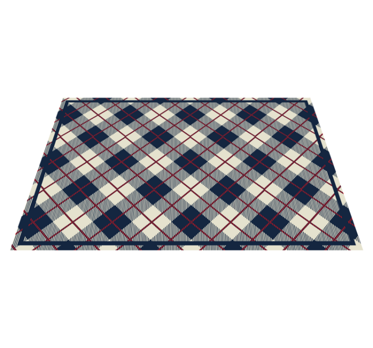 Navy check pattern geometric vinyl carpet - TenStickers