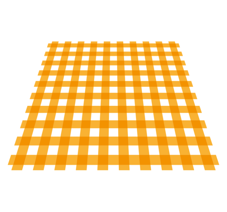 Orange checkered motif kitchen vinyl carpet - TenStickers