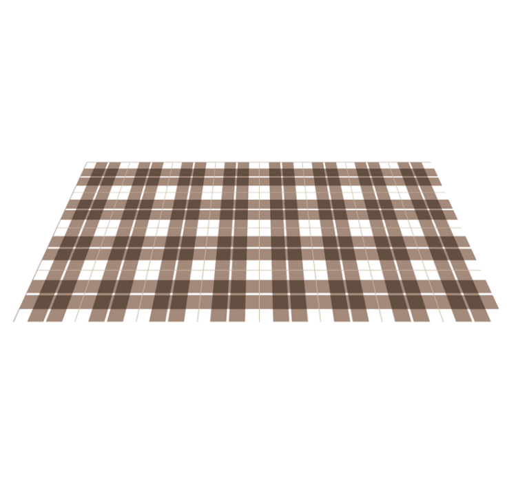Brown Plaid Print tile vinyl carpet - TenStickers