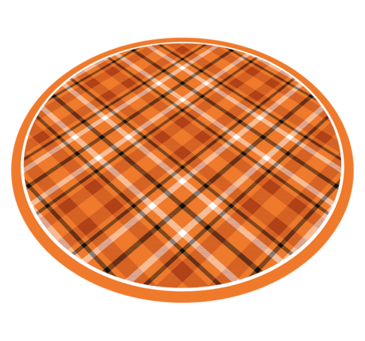 Orange pattern with brown lines circular rug - TenStickers