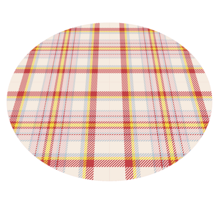 Vibrant Check Pattern circular vinyl carpet - TenStickers