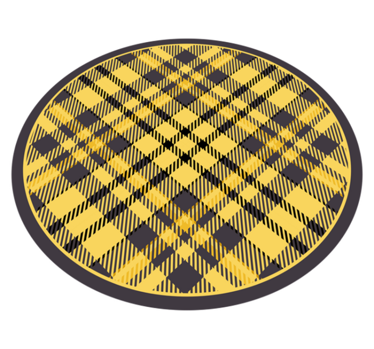 Yellow checkered kitchen vinyl carpet - TenStickers