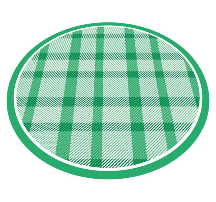 Green Plaid Pattern circular vinyl carpet - TenStickers