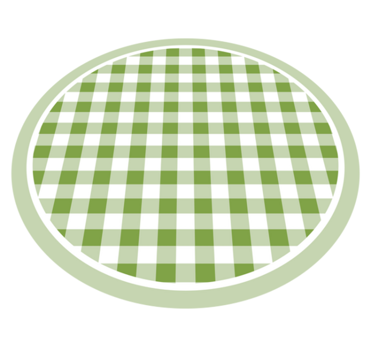 Green Checkered Motif circular vinyl carpet - TenStickers