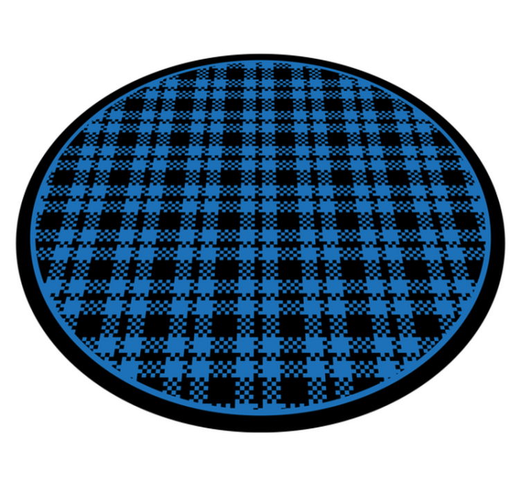 Checked Composition circular vinyl carpet - TenStickers
