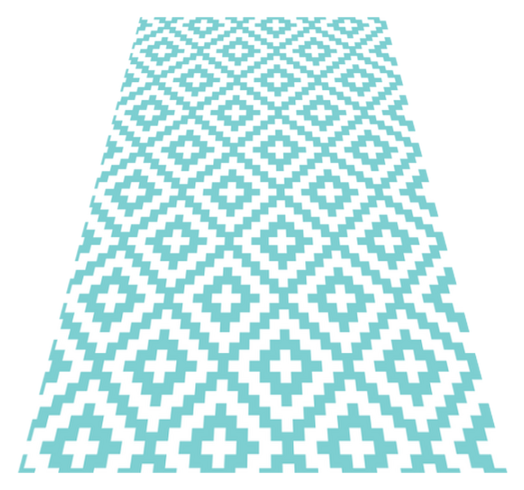 Turquoise Pattern geometric vinyl carpet - TenStickers
