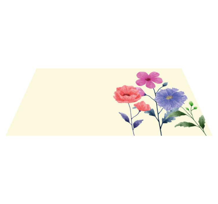 Floral vinyl carpet vibrant botanical design - TenStickers