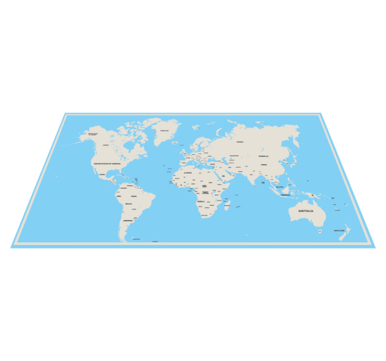 Global simple design world map vinyl carpet - TenStickers