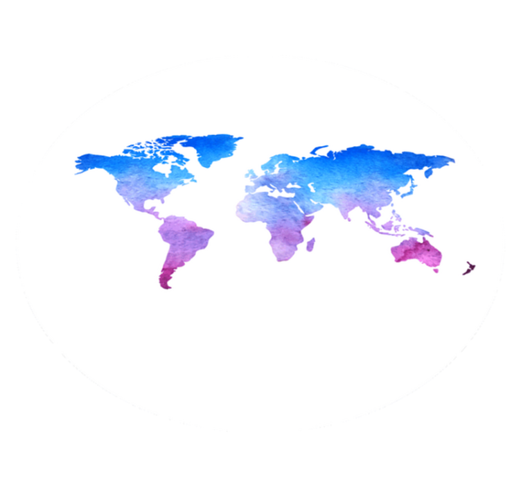 Circular watercolor texture. world map vinyl carpet - TenStickers