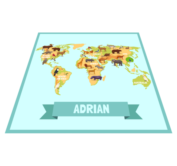 Fauna design with name custom vinyl carpet - TenStickers