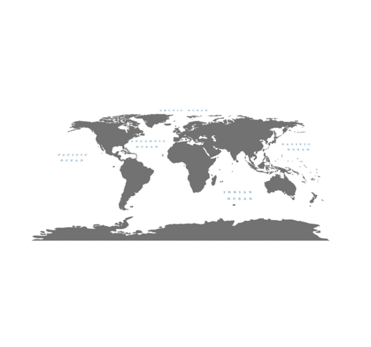 Stylized world map living room vinyl carpet - TenStickers