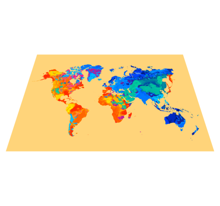 World map vinyl carpet bright world map - TenStickers