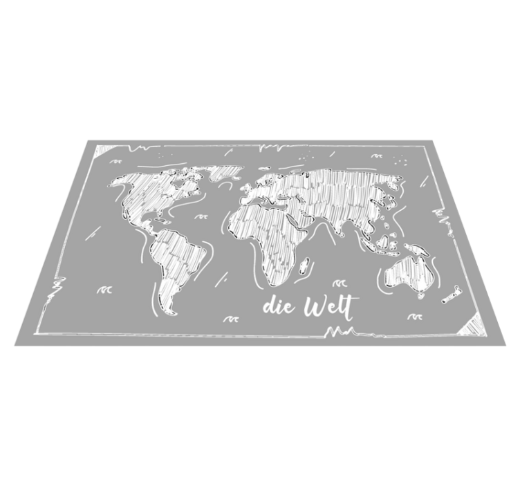 Worldwide map outline world map vinyl carpet - TenStickers