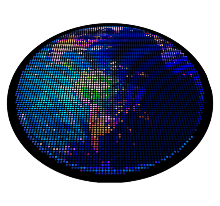 Disco earth ball world map vinyl carpet - TenStickers