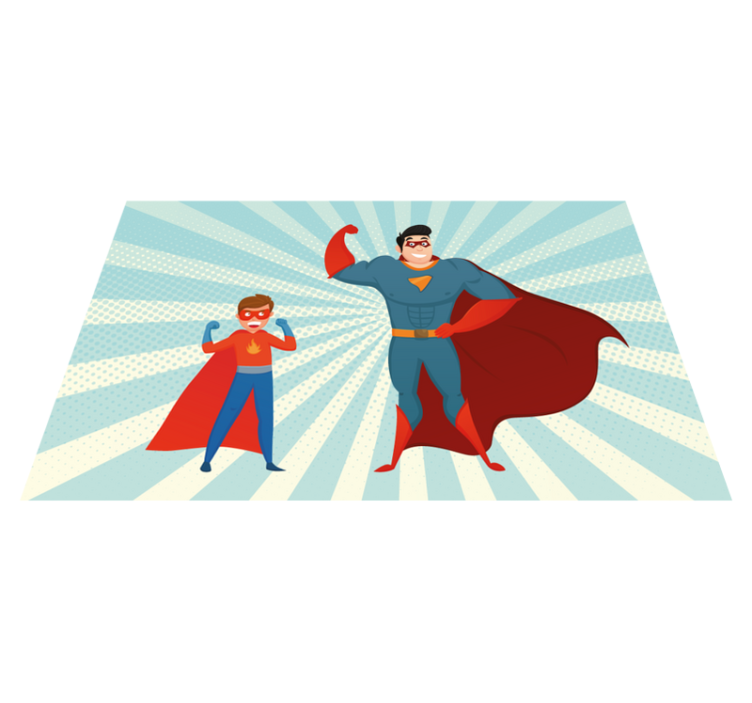 Superhero Duo kids vinyl carpet - TenStickers