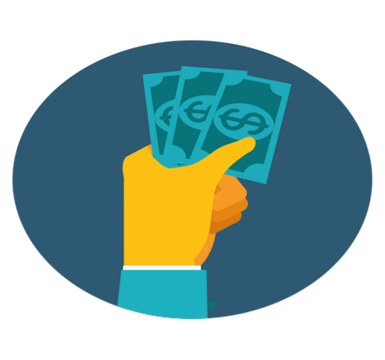 Hand Holding Cash kids vinyl carpet - TenStickers