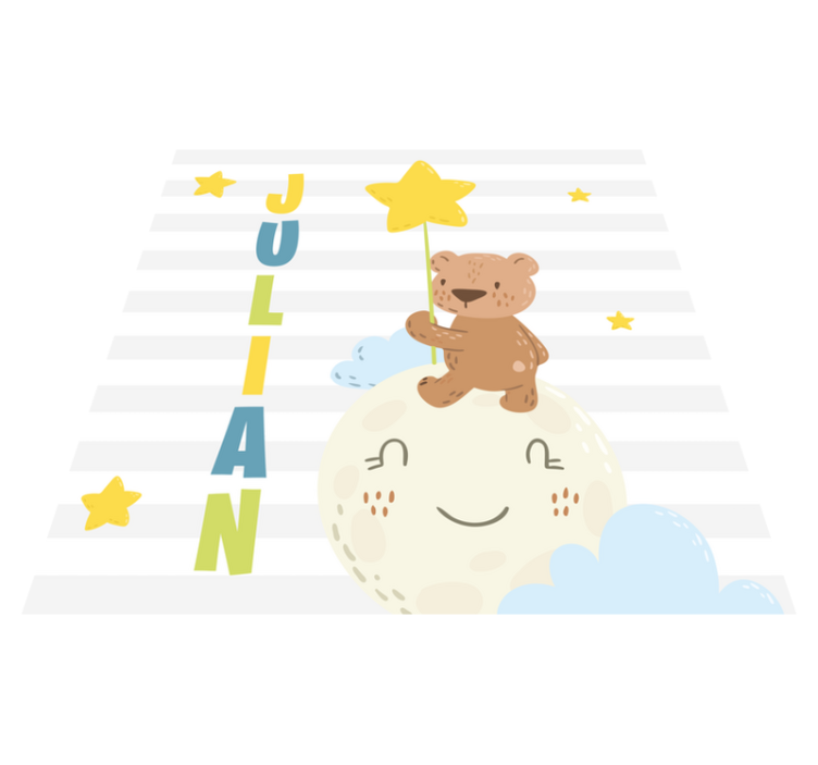 Bear with Star custom vinyl carpet - TenStickers