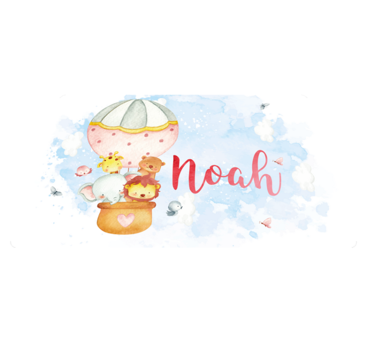 Balloon adventure with name nursery vinyl carpet - TenStickers