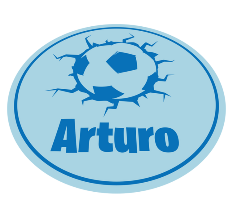 Beaking football ball with name kids vinyl carpet - TenStickers