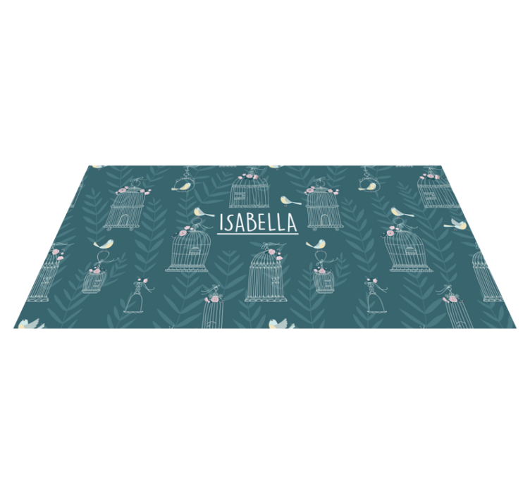 Birdcage Floral Pattern custom vinyl carpet - TenStickers