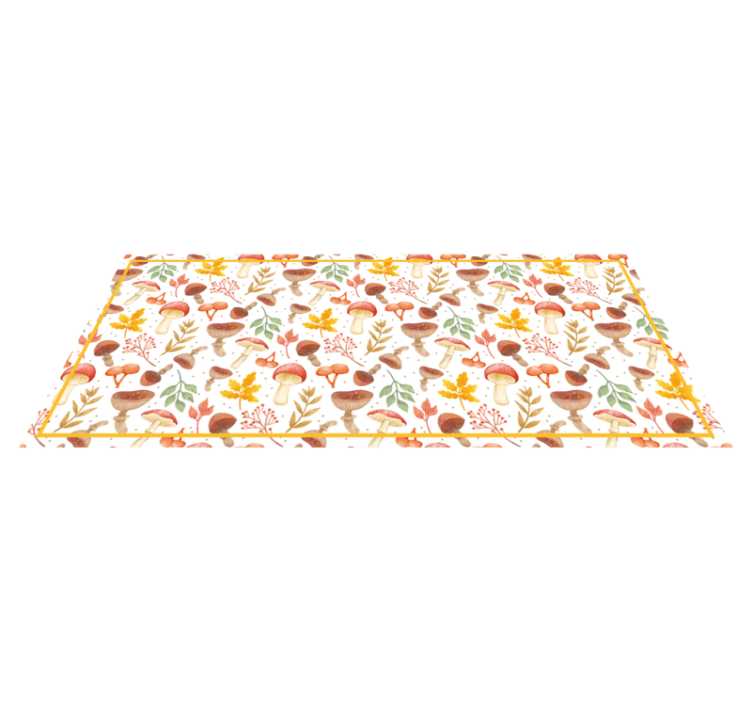 Mushroom Leaf Pattern nature vinyl carpet - TenStickers
