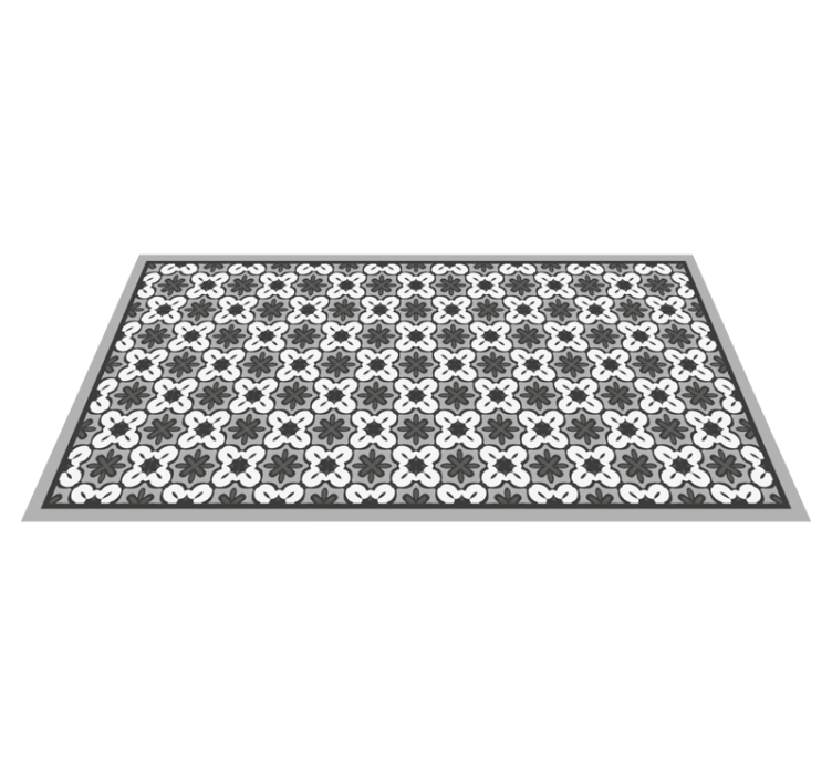 Classic Floral Pattern mosaic vinyl carpet - TenStickers