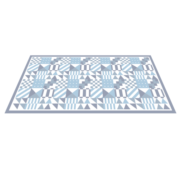 Blue Geometric Patterns tile vinyl carpet - TenStickers