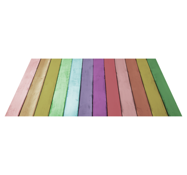 Vibrant rainbow lines wood effect vinyl carpet - TenStickers