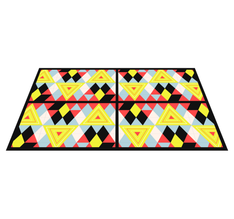 Vibrant triangules geometric vinyl carpet - TenStickers