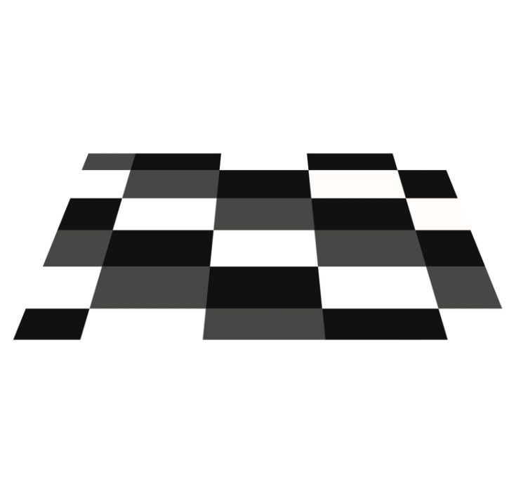 Black and white checker geometric vinyl carpet - TenStickers