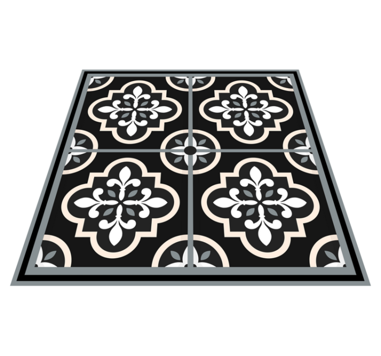 Black and white mosaic tile vinyl carpet - TenStickers