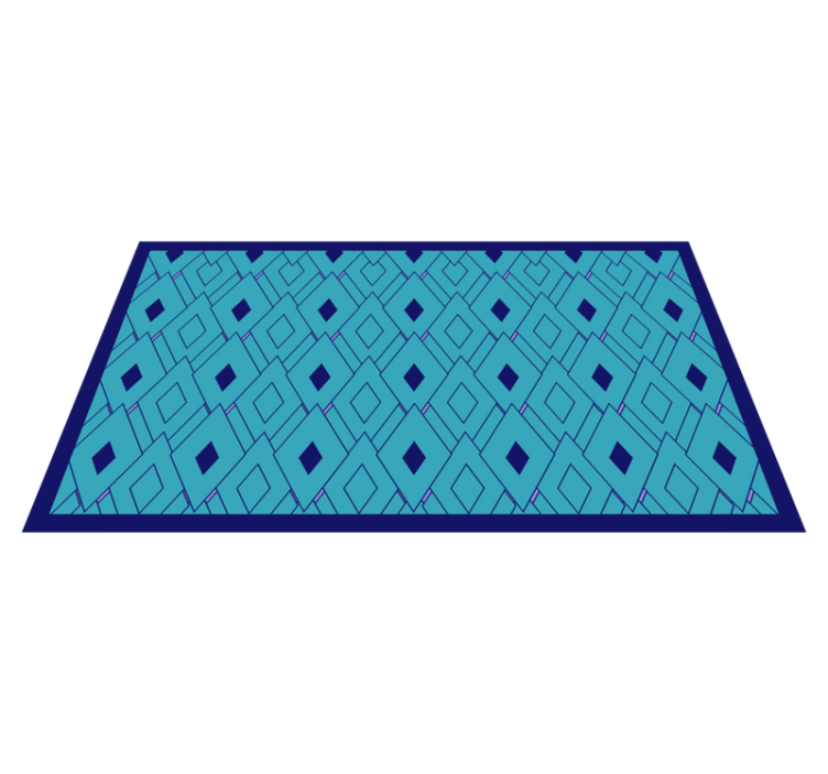 Blue diamond elements geometric vinyl carpet - TenStickers