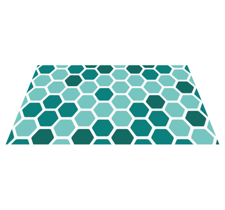 Green honeycomb motif geometric vinyl carpet - TenStickers