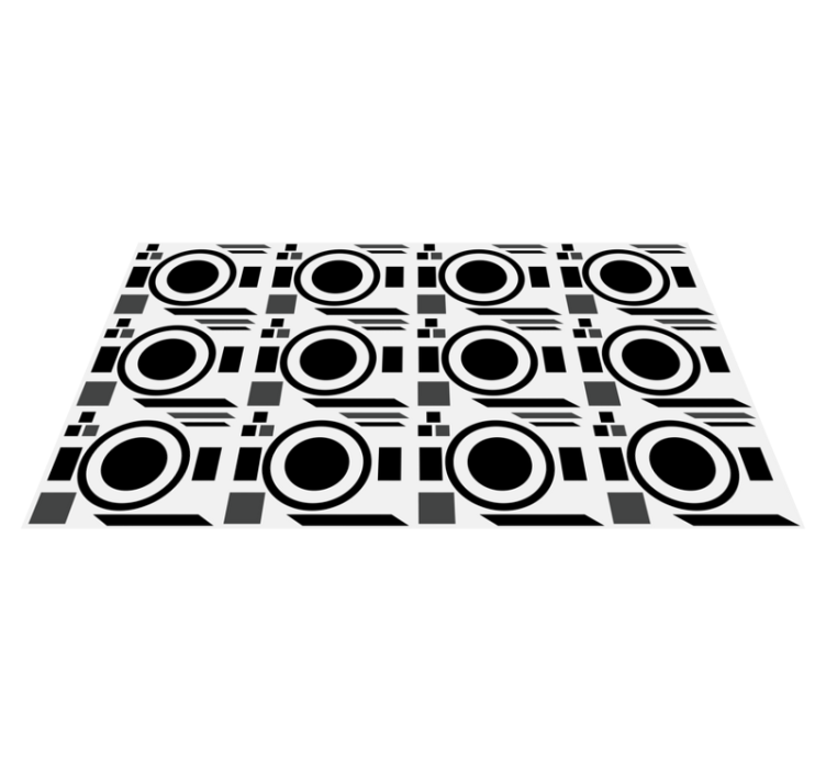 Crisp Black Circles geometric vinyl carpet - TenStickers
