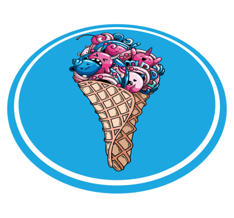 Ice Cream Delight circular vinyl carpet - TenStickers