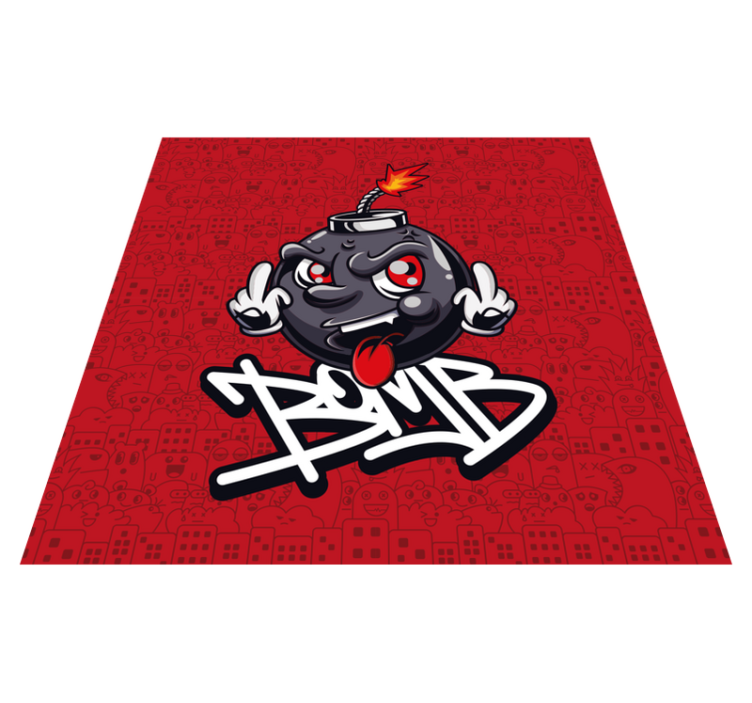 Cartoon Bomb Character teen vinyl carpet - TenStickers