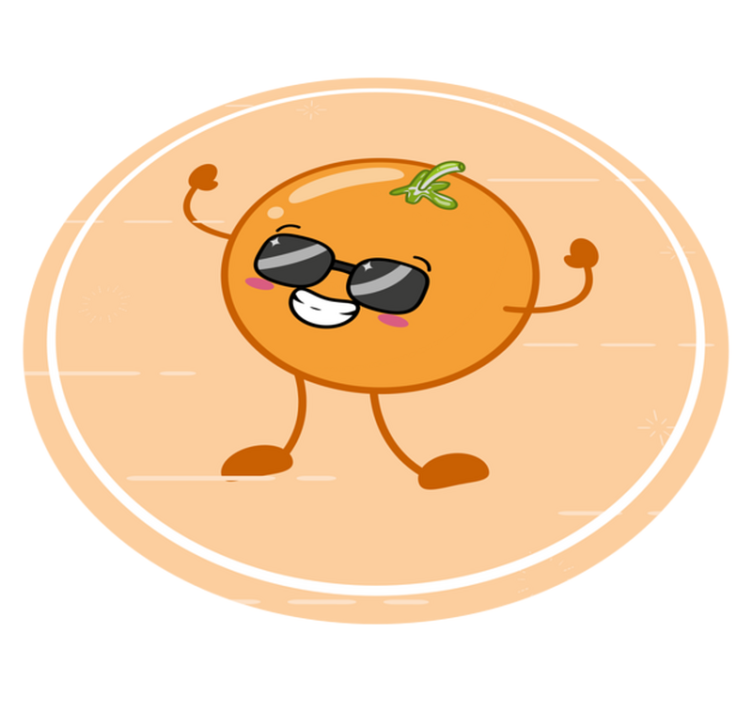 Cheerful Orange Character circular vinyl carpet - TenStickers