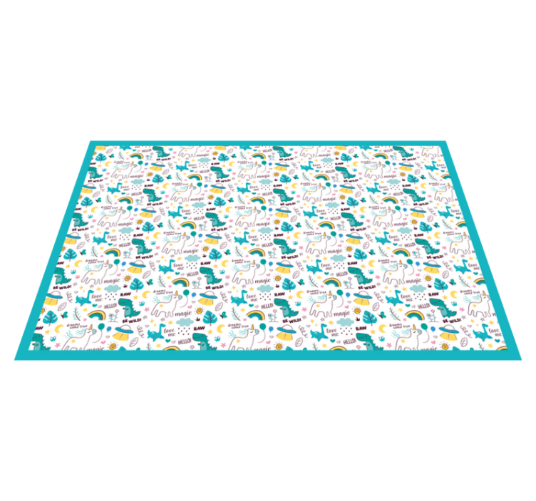 Colorful Dino Adventure nursery vinyl carpet - TenStickers
