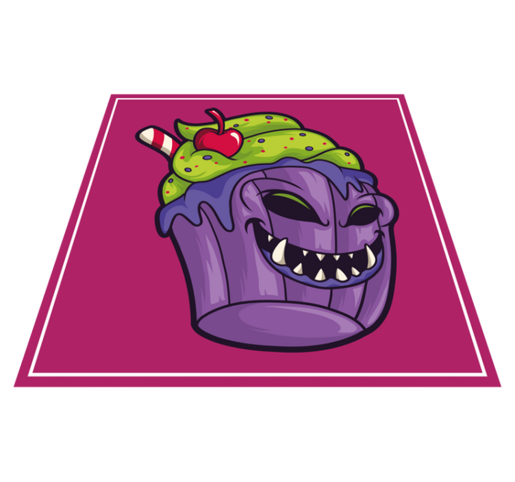 Ravenous Cupcake Monster teen vinyl carpet - TenStickers