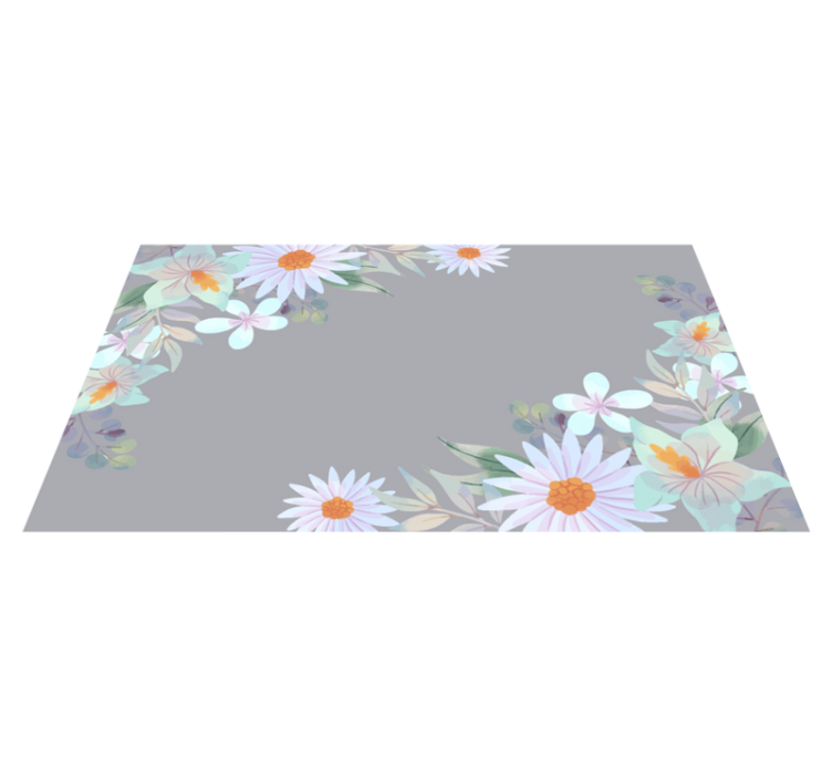 Natural edge design floral vinyl carpet - TenStickers