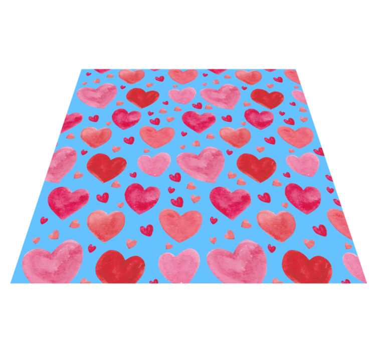 Vibrant Heart Motif teen vinyl carpet - TenStickers