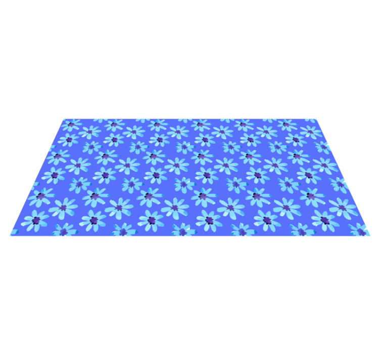 Azure Blossom Emblem floral vinyl carpet - TenStickers