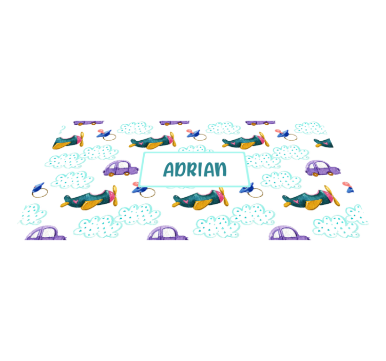 Whimsical Airplane Theme custom vinyl carpet - TenStickers