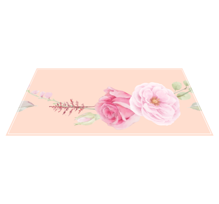 Blush Pink Blooms floral vinyl carpet - TenStickers
